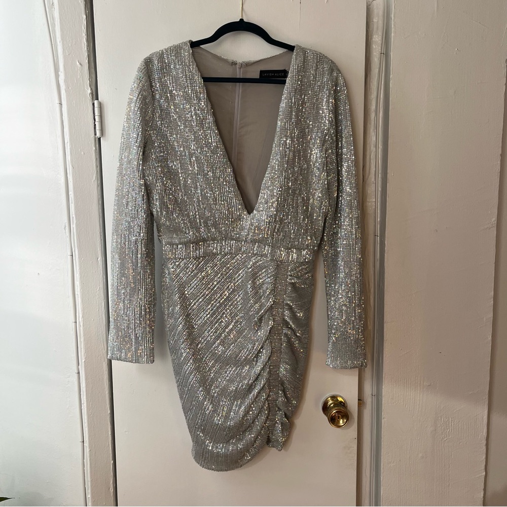 Sequin Silver Lavish Alice Mini Dress